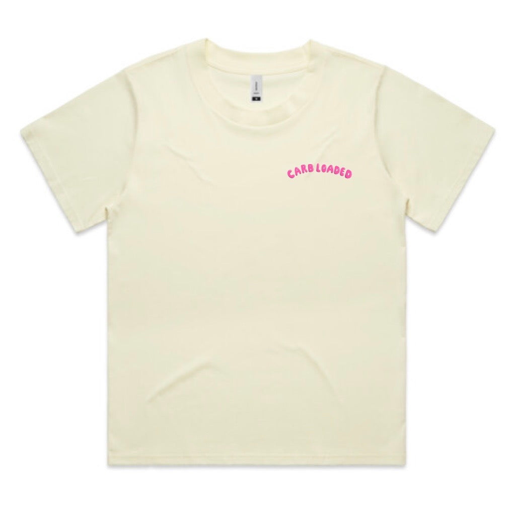 Carb loaded and questionably hydrated tee - women’s fit