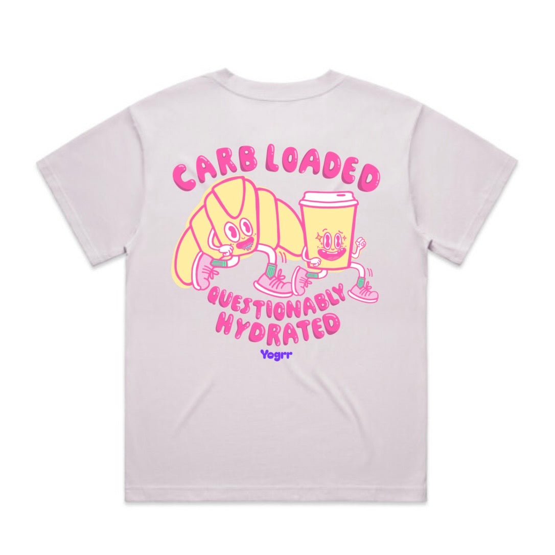 Carb loaded and questionably hydrated tee - women’s fit