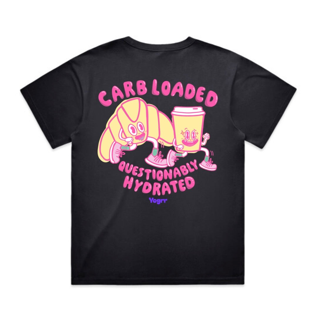 Carb loaded and questionably hydrated tee - women’s fit