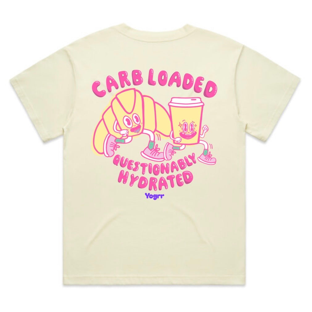 Carb loaded and questionably hydrated tee - women’s fit